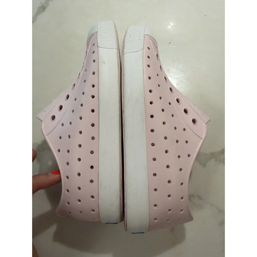 Native Jefferson Kid's Slip-On Shoe/Sneaker - Milk Pink/Shell White, Size: J3